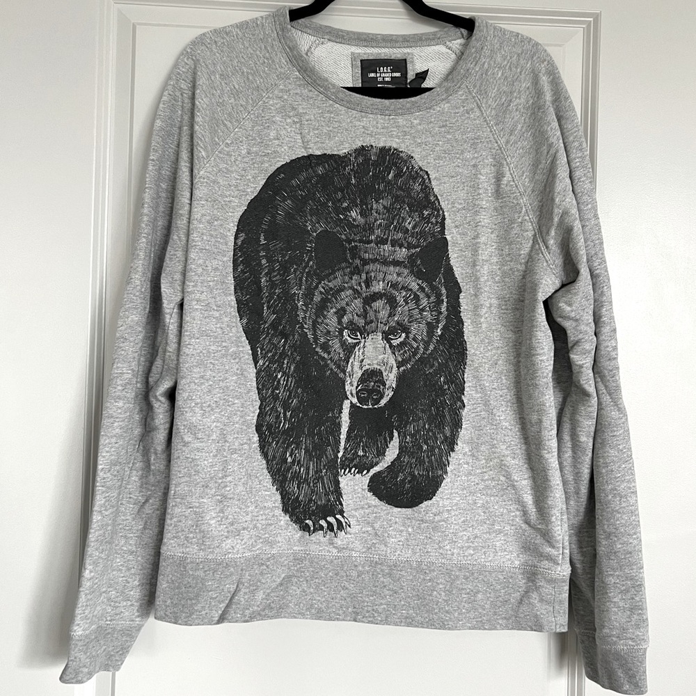 H&M Men’s Grey Graphic Crewneck Sweatshirt | Size L